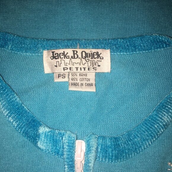 Jack B Quick Petites PS Turquoise Christmas Sweater/Snowmen - Picture 9 of 13